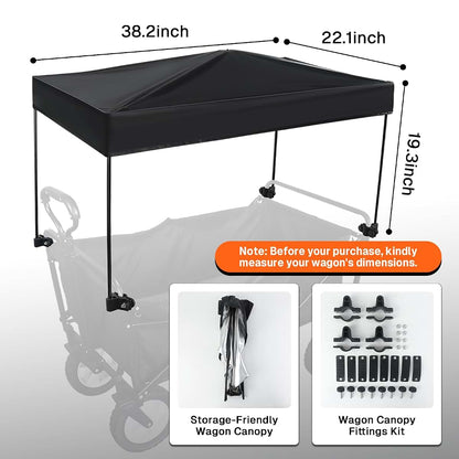 VOONKE Wagon Canopy Cover 22 x 38.2 Inch Polyester with Fiberglass Rods