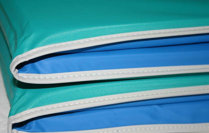 KinderMat Jr. Daydreamer 2" Thick Rest Mat, 4-Section, Blue/Teal, Made in USA