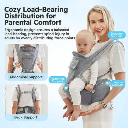 Bear 6-in-1 Baby Carrier With Hip Seat For Newborn To Toddler