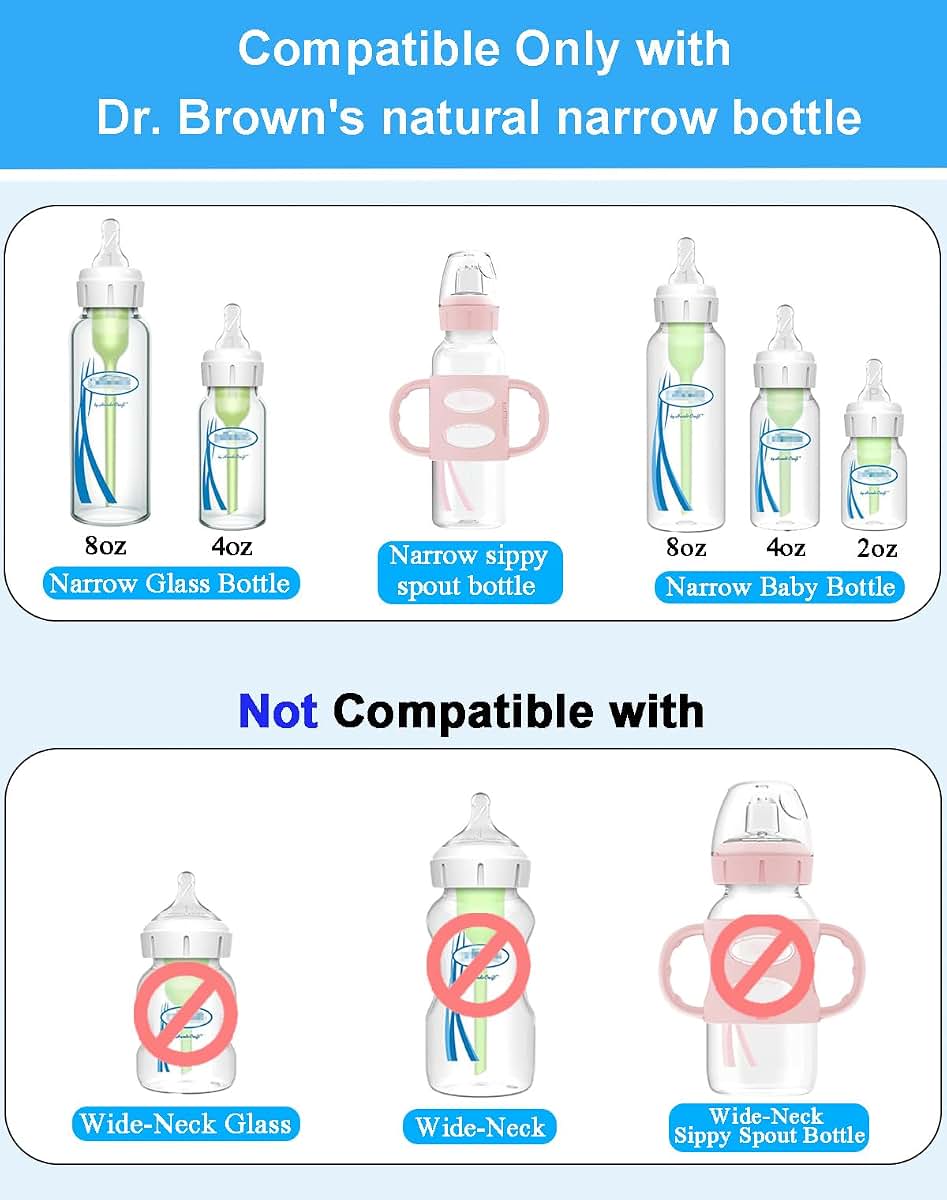 Honeykin Replacement Nipples Compatible with Dr. Brown's Narrow Baby Bottles, Soft Silicone Baby Bottle Nipples, Level (photo 3)