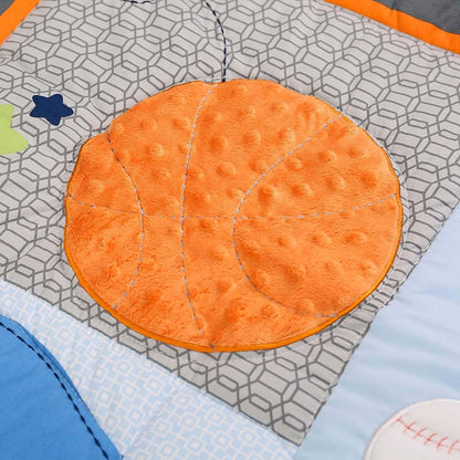 CribMATE Nursery Crib Quilted Comforter 1 PC Baby Girl Baby Boy Crib Quilt/Comforter Baby Gift Idea (Blue Sports) (photo 4)