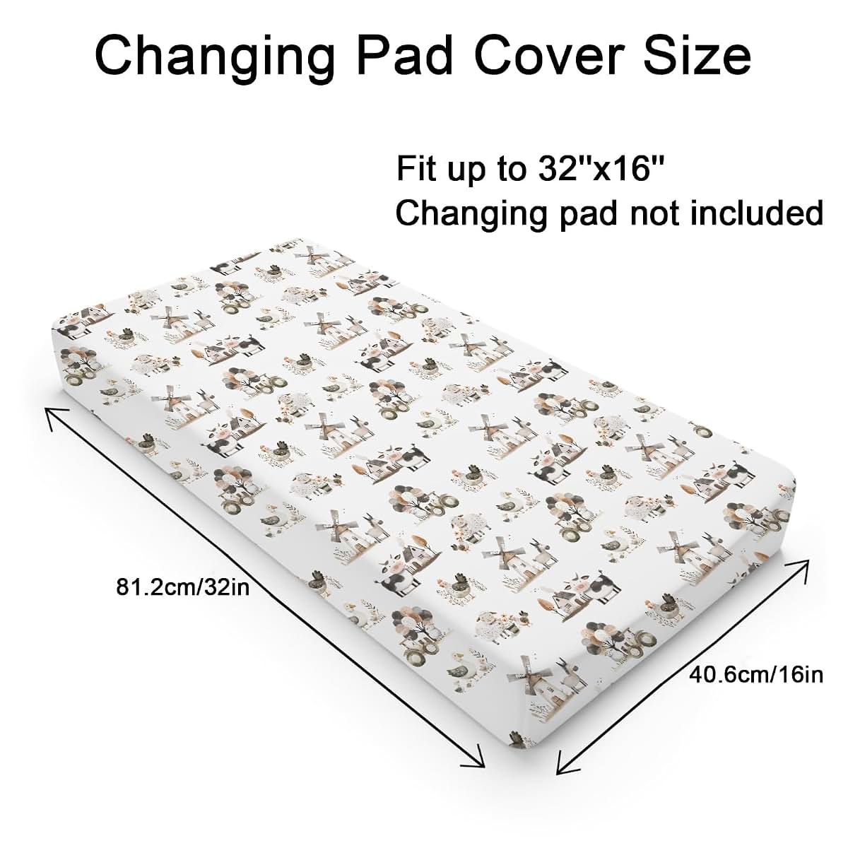 Kastlee Farm Animals Changing Pad Cover