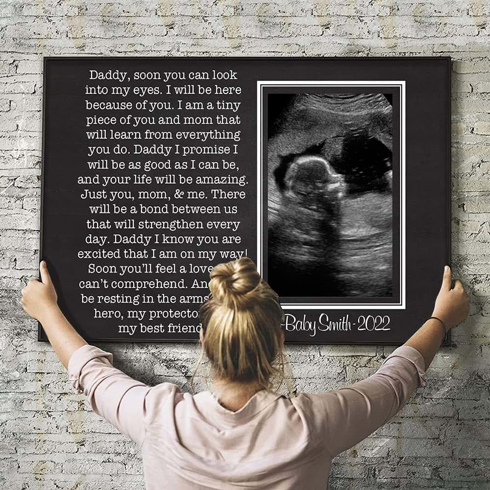 Anniversaree Personalized First Father's Day Canvas Poster New Baby Gift