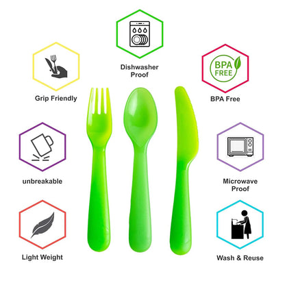 Cuddly Hippo Flatware Set - 54-Piece Colorful Children's Utensils (photo 4)