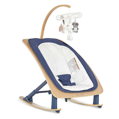 Evolur Tory 2-in-1 Baby Bouncer Rocker Chair, Blue