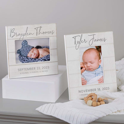 Personalization Universe Simple and Sweet Baby Shiplap 4x6 Horizontal Picture Frame