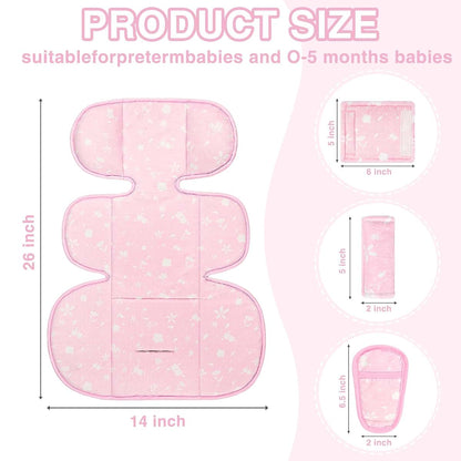 Infant Car Seat Insert, 3 in 1 Ultra-Thick Newborn Carseat Insert with Strap Covers for Girls, Man Fai Sky Universal (photo 3)