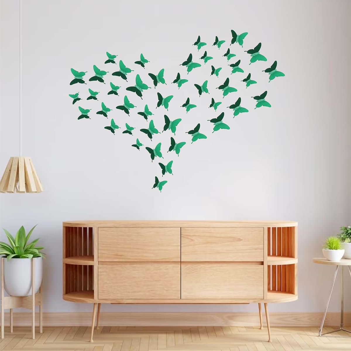 BabyOneStop Glitter 3D Butterfly Wall Stickers In Dark Green