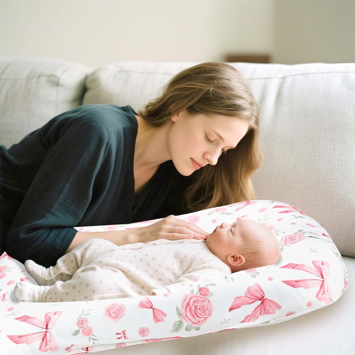 Jundetye Baby Lounger Cover Grils Boys, Soft and Comfortable Newborn Lounger Cover, Breathable and Stretchy Infant Nest (photo 4)