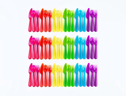 Cuddly Hippo Flatware Set - 54-Piece Colorful Children's Utensils