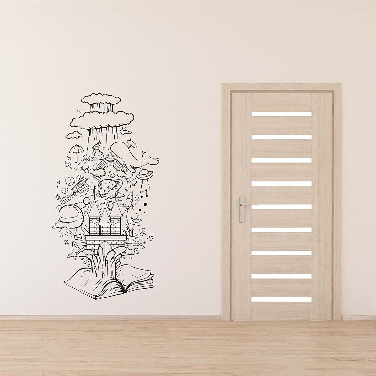 All Things Valuable Open Book Adventure Imagination Books Silhouette Vinyl Wall Art Wall Sticker Wall Decal
