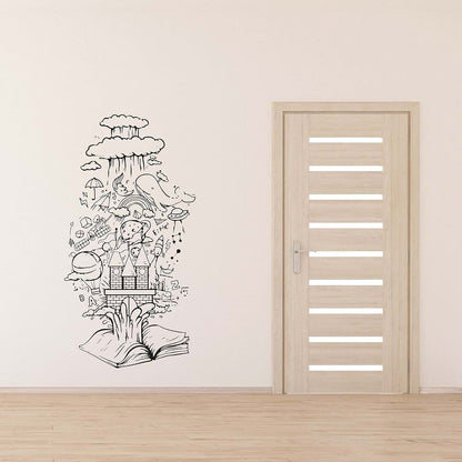 All Things Valuable Open Book Adventure Imagination Books Silhouette Vinyl Wall Art Wall Sticker Wall Decal