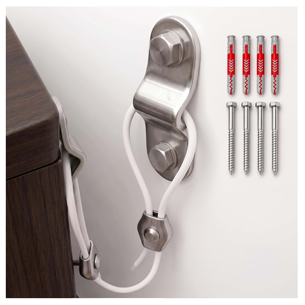 HERITMIX Heavy Duty Metal Furniture Anchors for Baby Proofing