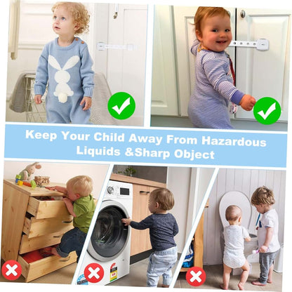 JOINPAYA Baby Proofing Drawer Locks 5-Pack, 8.26 Inch Child Safety Locks for Cabinets and Refrigerators