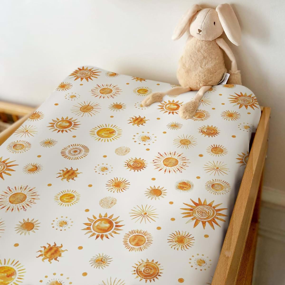 Watercolor Boho Sun Totem Changing Pad Covers for Nursery