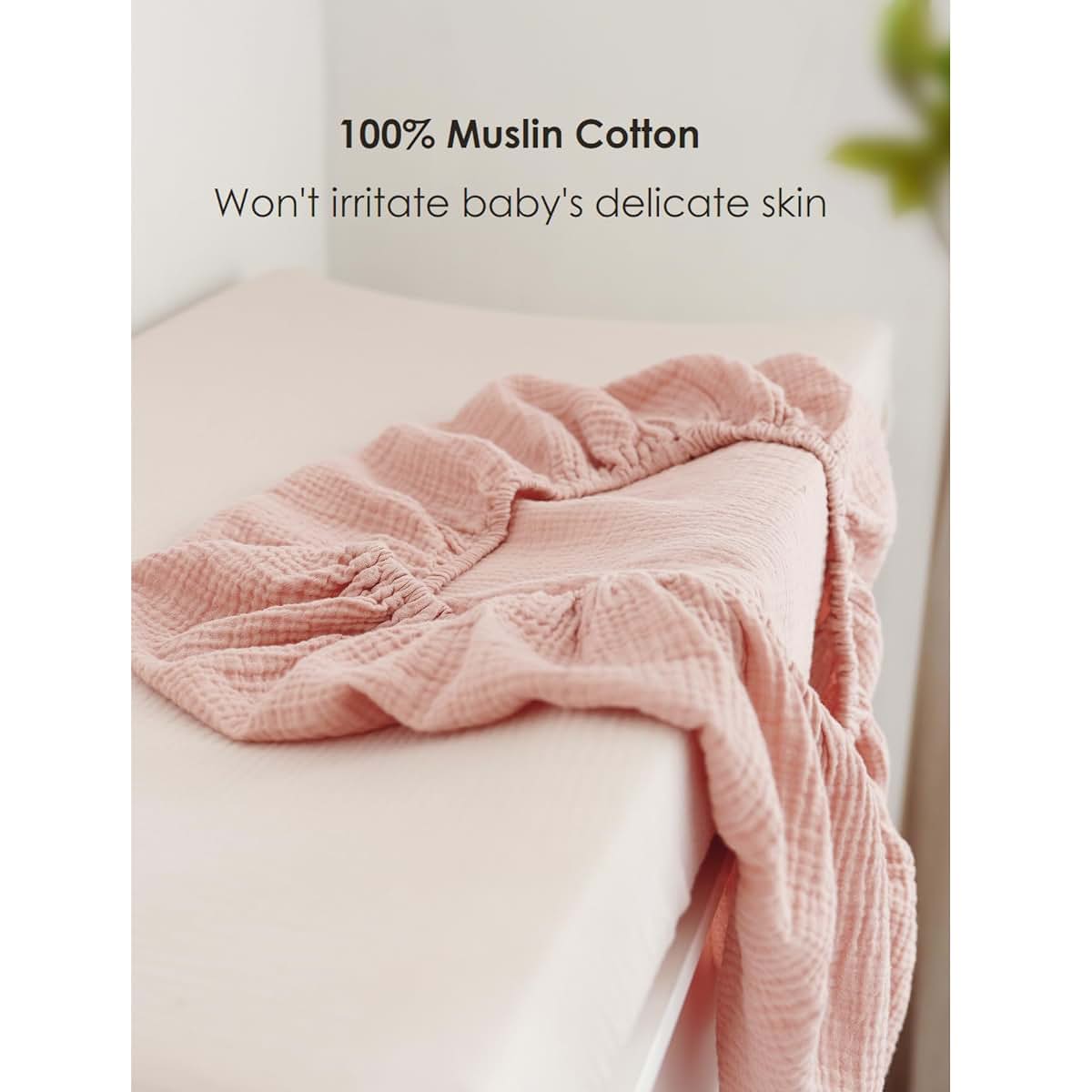 MairMore 2-Pack Muslin Baby Changing Pad Covers 32 X 16 Inch Elastic Fit