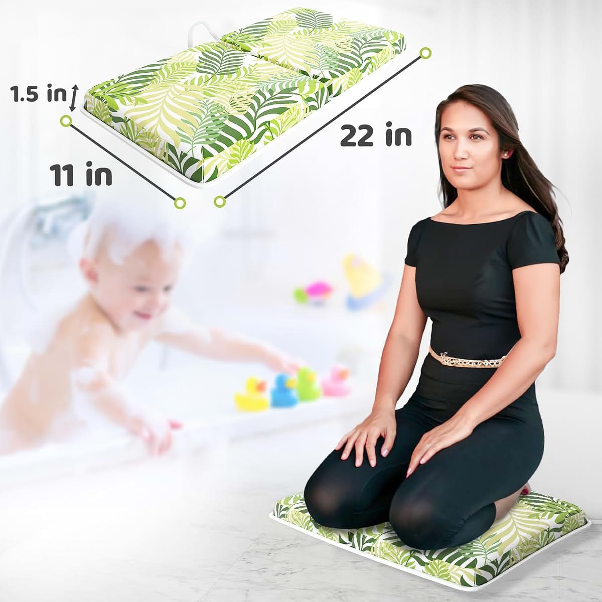 BabyOneStop Bath Kneeler & Elbow Rest Pad Set Memory Foam