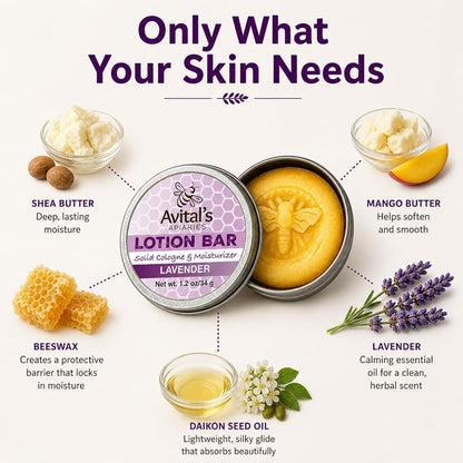 Avital's Apiaries Lavender Lotion Bar For Dry Skin (photo 3)