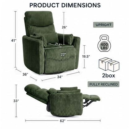HearthHarmony Power Swivel Recliner Chair, Nursery Rocking Glider Chair (photo 2)
