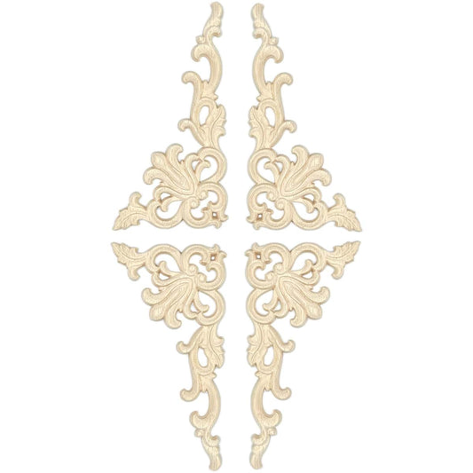 Aiminjey 4-Pack Wood Appliques and Onlays Decorative Carved Onlay