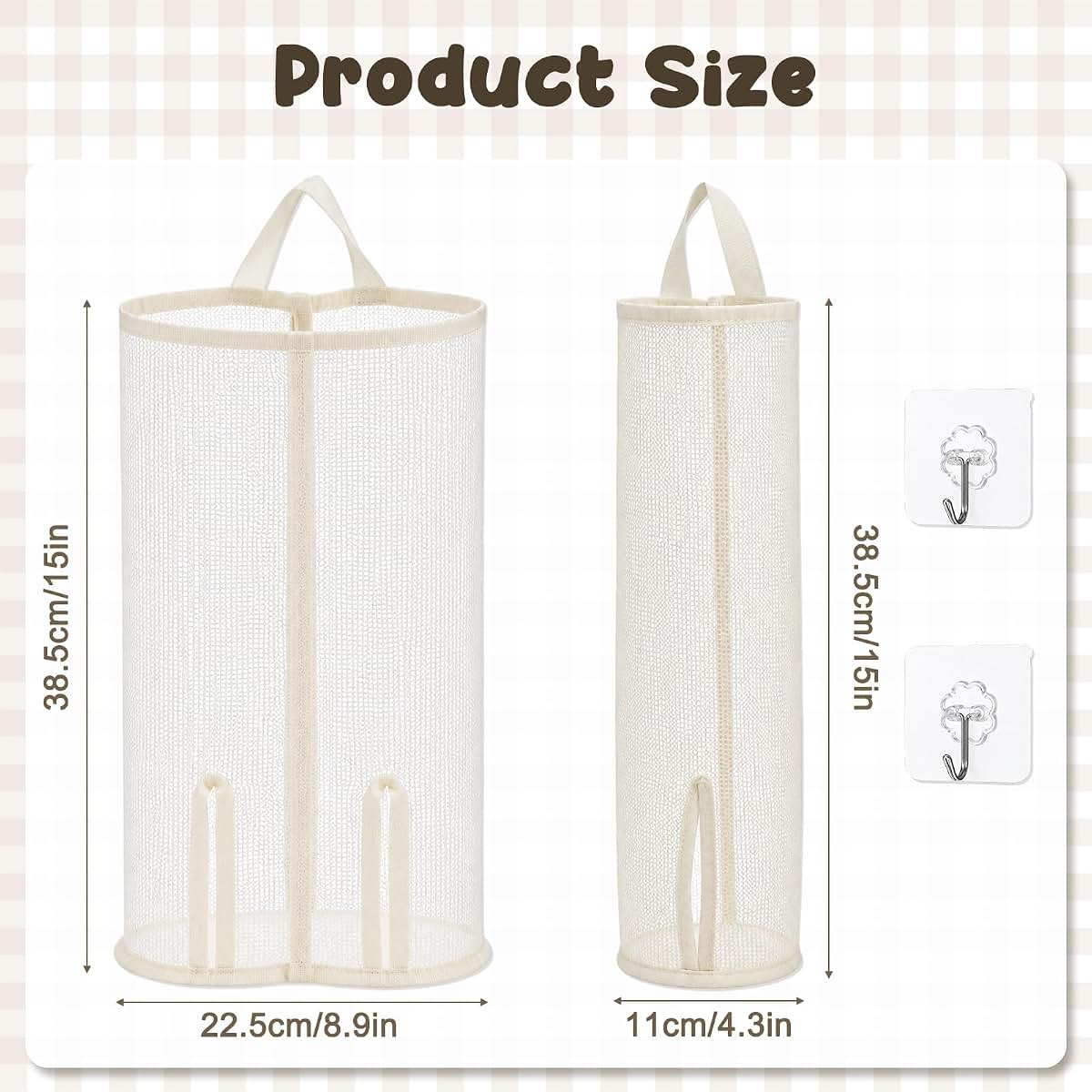 SULIKJHUI Cat Wand Holder, Cat Toy Organizer 2 Pcs Wall Mounted Storage Bag (photo 2)