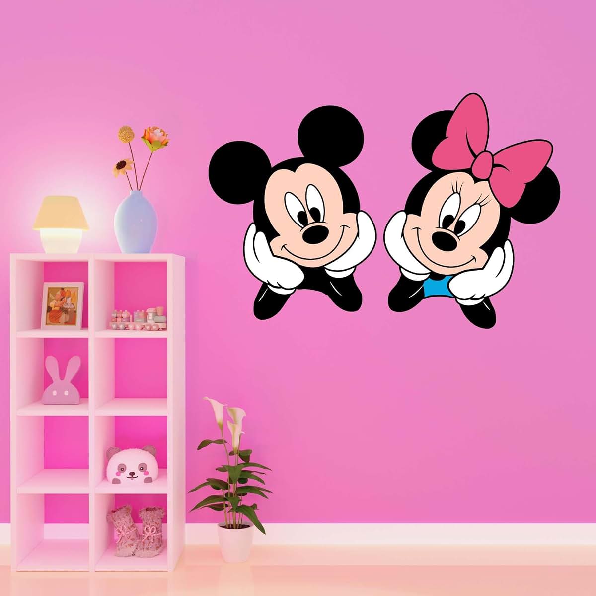 Kelly Wall Decals Minnie Pink Bow Hands To Face Design For Children's Bedrooms