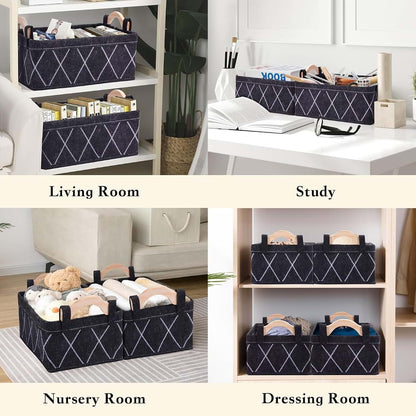 Elyxen Storage Baskets Decorative Felt Bin Rectangular for Closet Cube Nursery Container for Towels Tissues Toiletry (photo 3)
