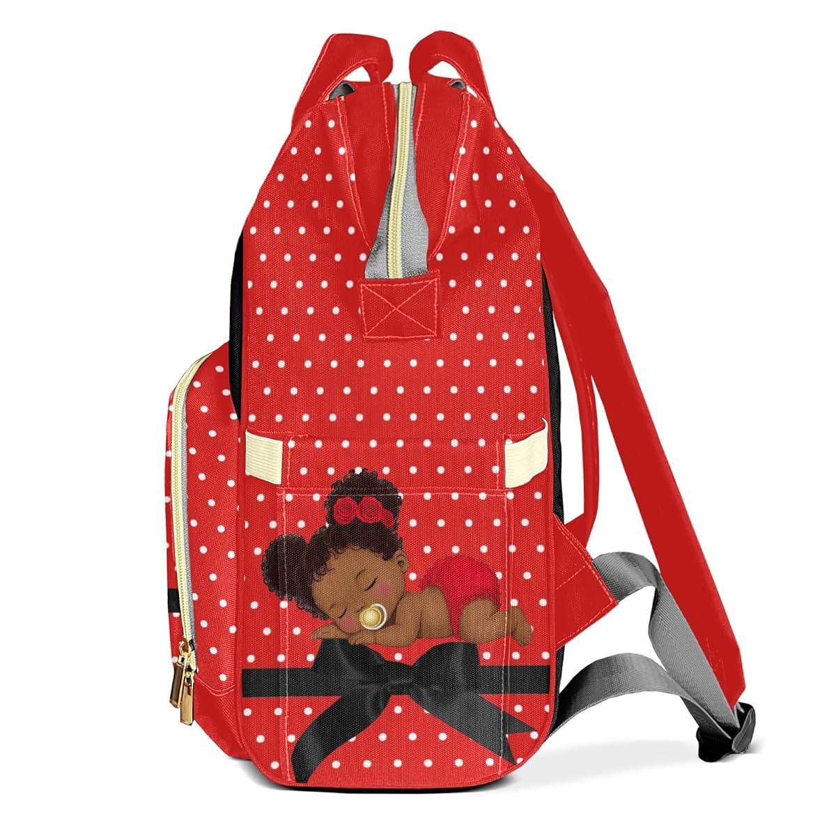 TailorYYCustomZ Polka Dot African Red Girl Mummy Bags Custom with Name Personalized Diaper Bags Backpack Presents for (photo 2)