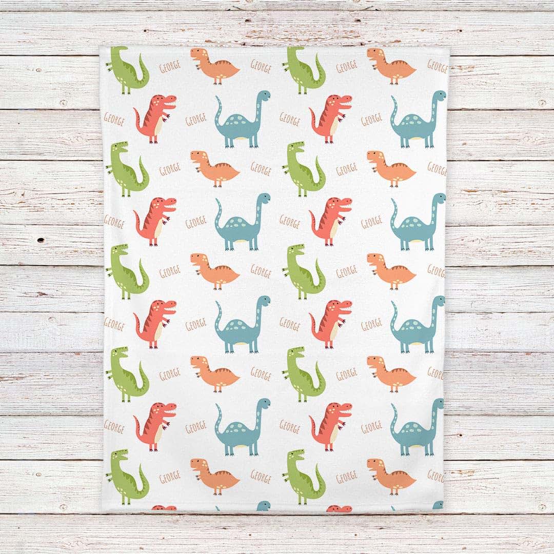 Lovable Gift Co Fleece Dinosaur Baby Blanket, Personalized with Baby Name (photo 2)