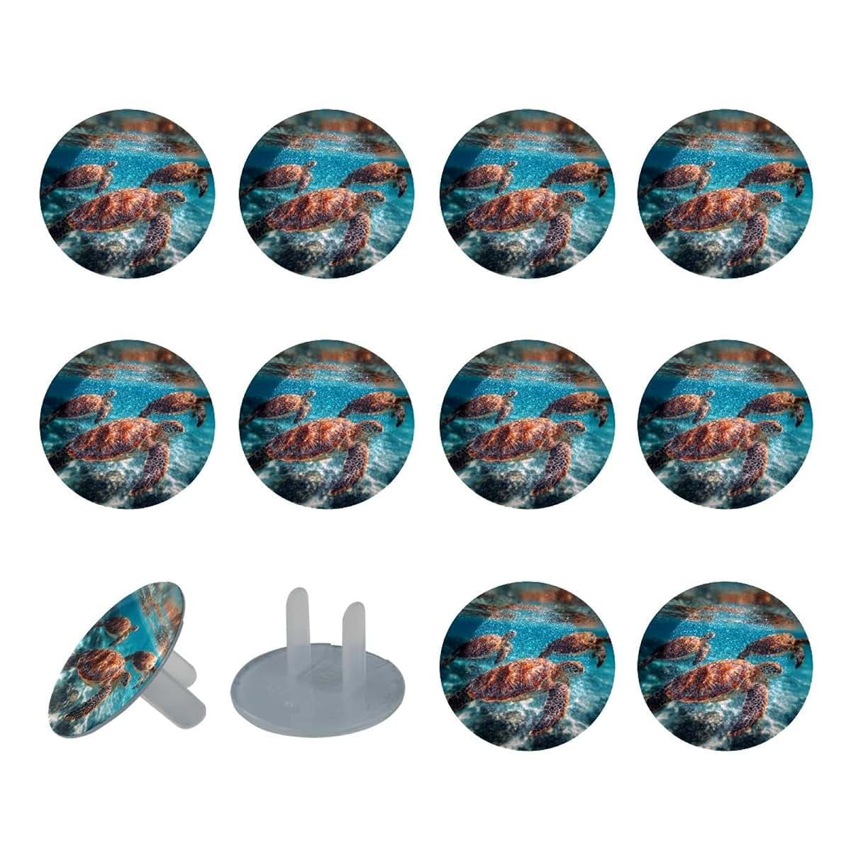 CDGIRUOWUNV Baby Safety Outlet Plug Electrical Socket Covers, Sea Turtles (1)