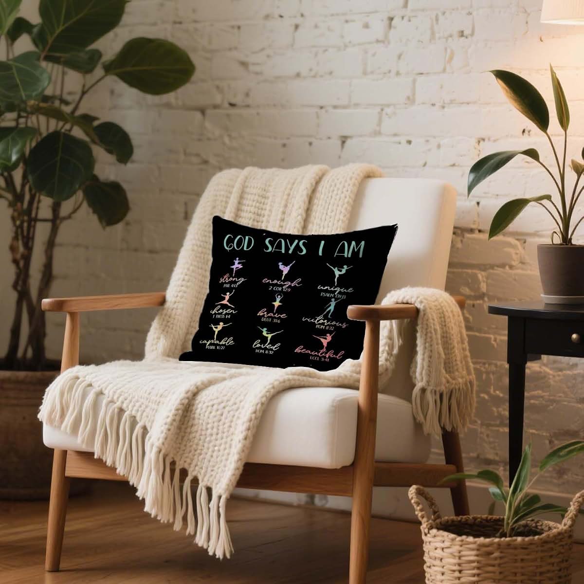 Ever-Going Tune Ballerina Throw Pillow Cover, 18x18 Inch Square (photo 4)