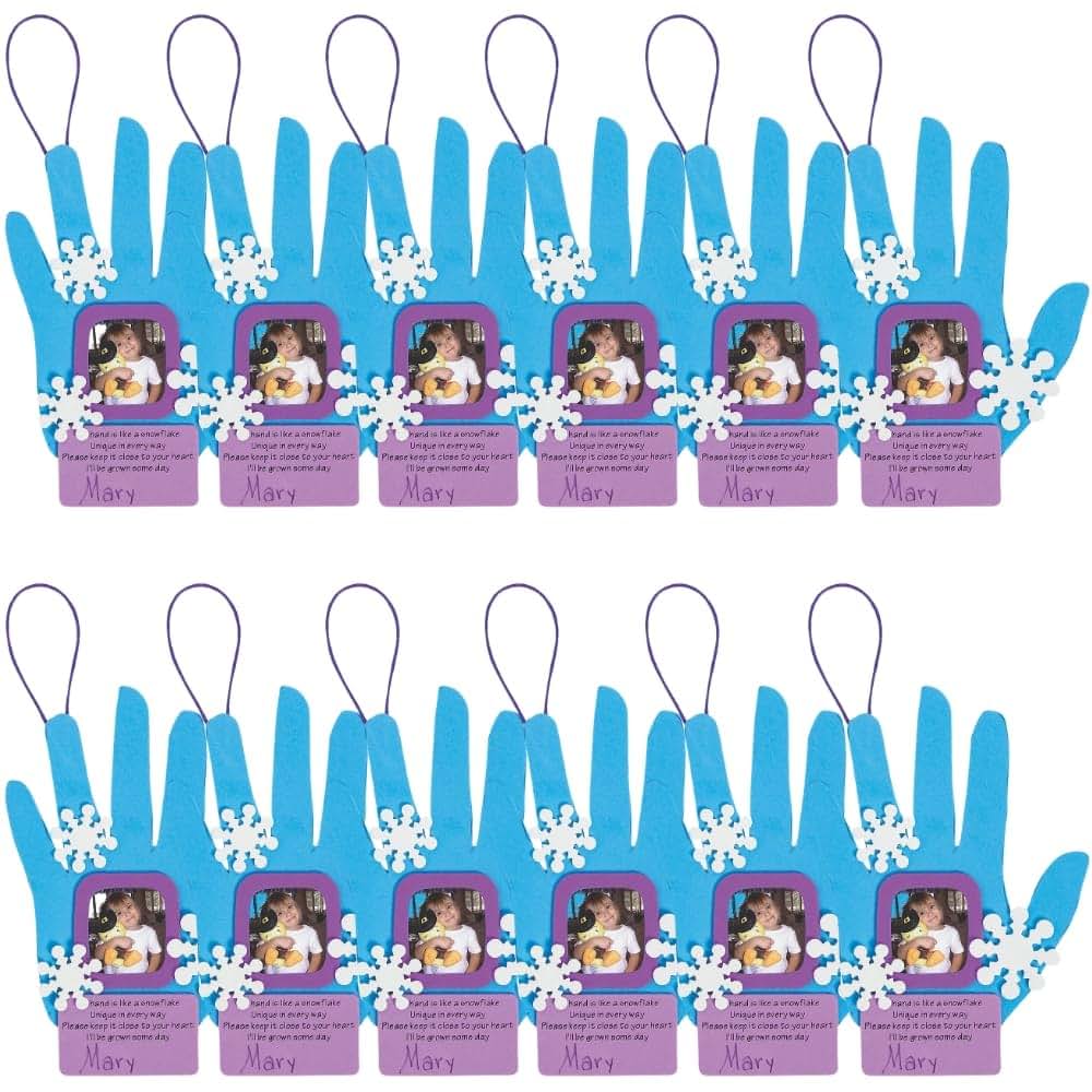 Fun Express Snowflake Handprint Picture Ornament Craft