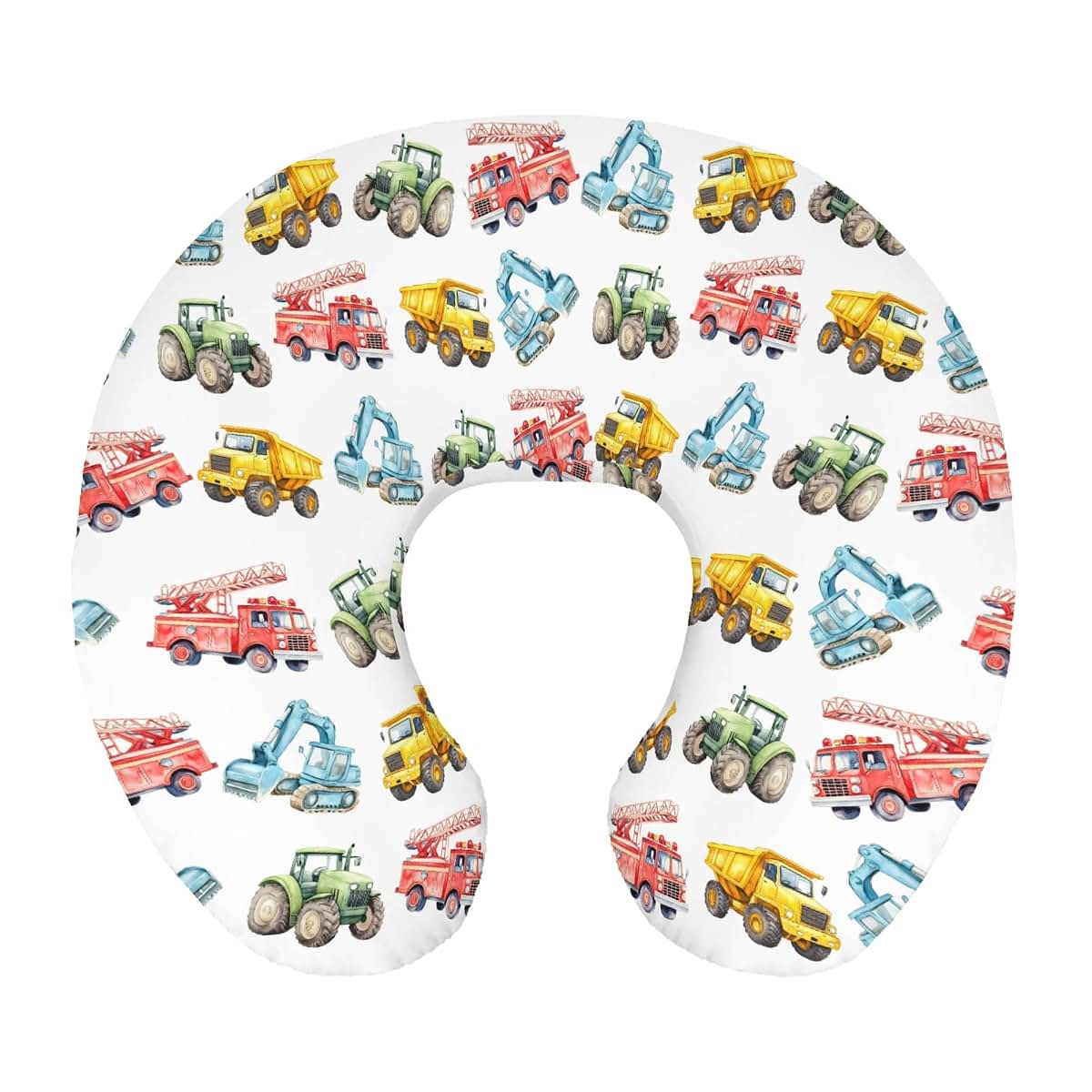 Wicbfdfv Watercolor Construction Trucks Nursing Pillow Cover
