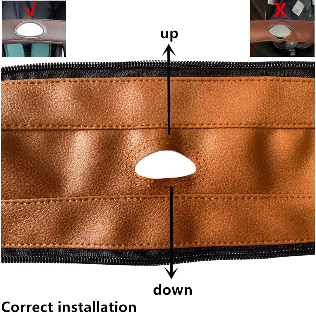 Minilujia PU Leather Handlebar Cover Sleeve for Strollers and Prams