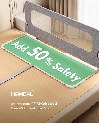 Homeal Foldable Bed Rail for Toddlers with U-Shaped Base