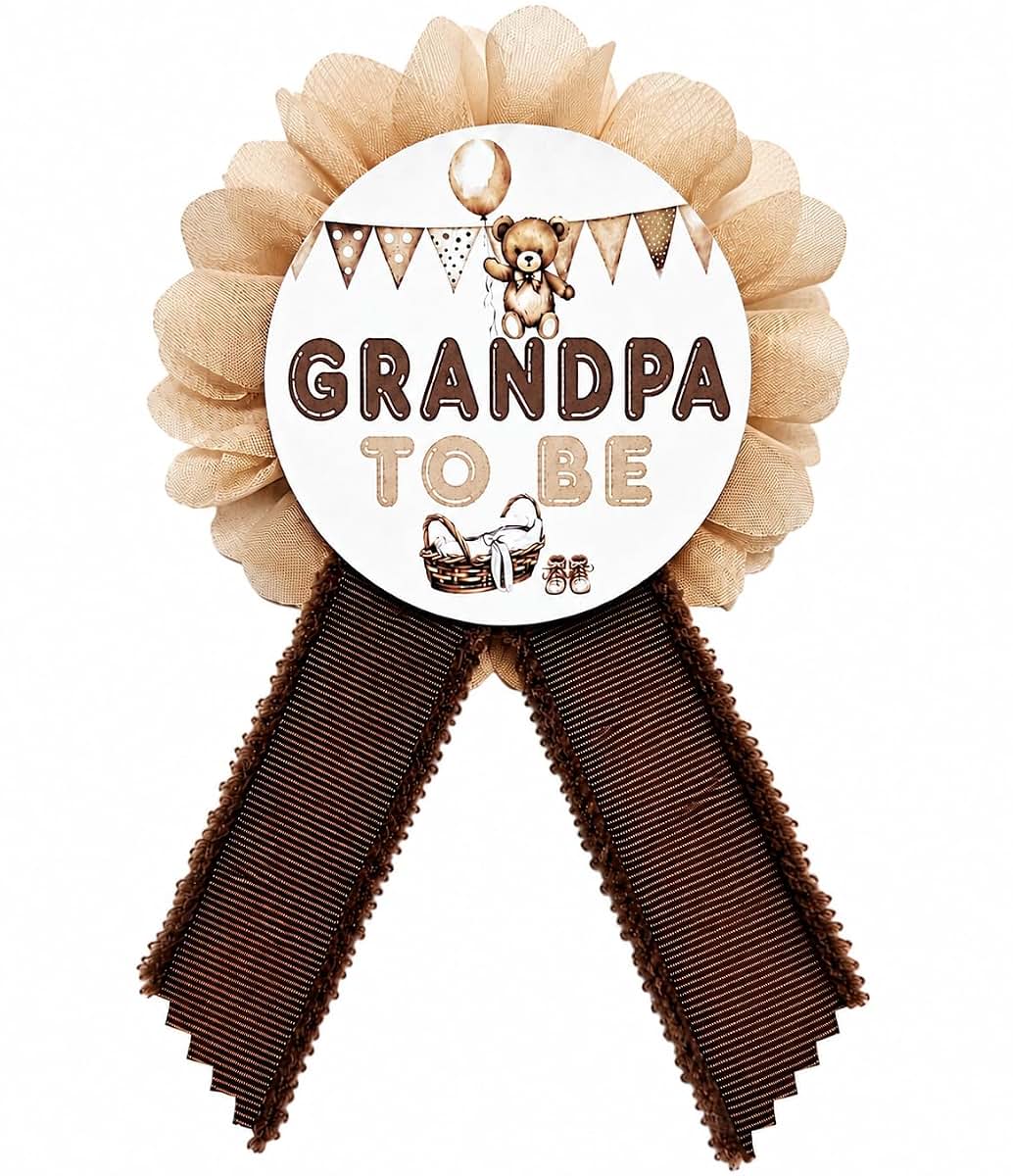Amy's Bubbling Boutique Brown Bear Baby Shower Pin, Gender Neutral Party Accessory