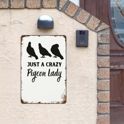 Wall Decor Sign - Retro Pigeon Horticulture Tin Metal Art for Home Kitchen