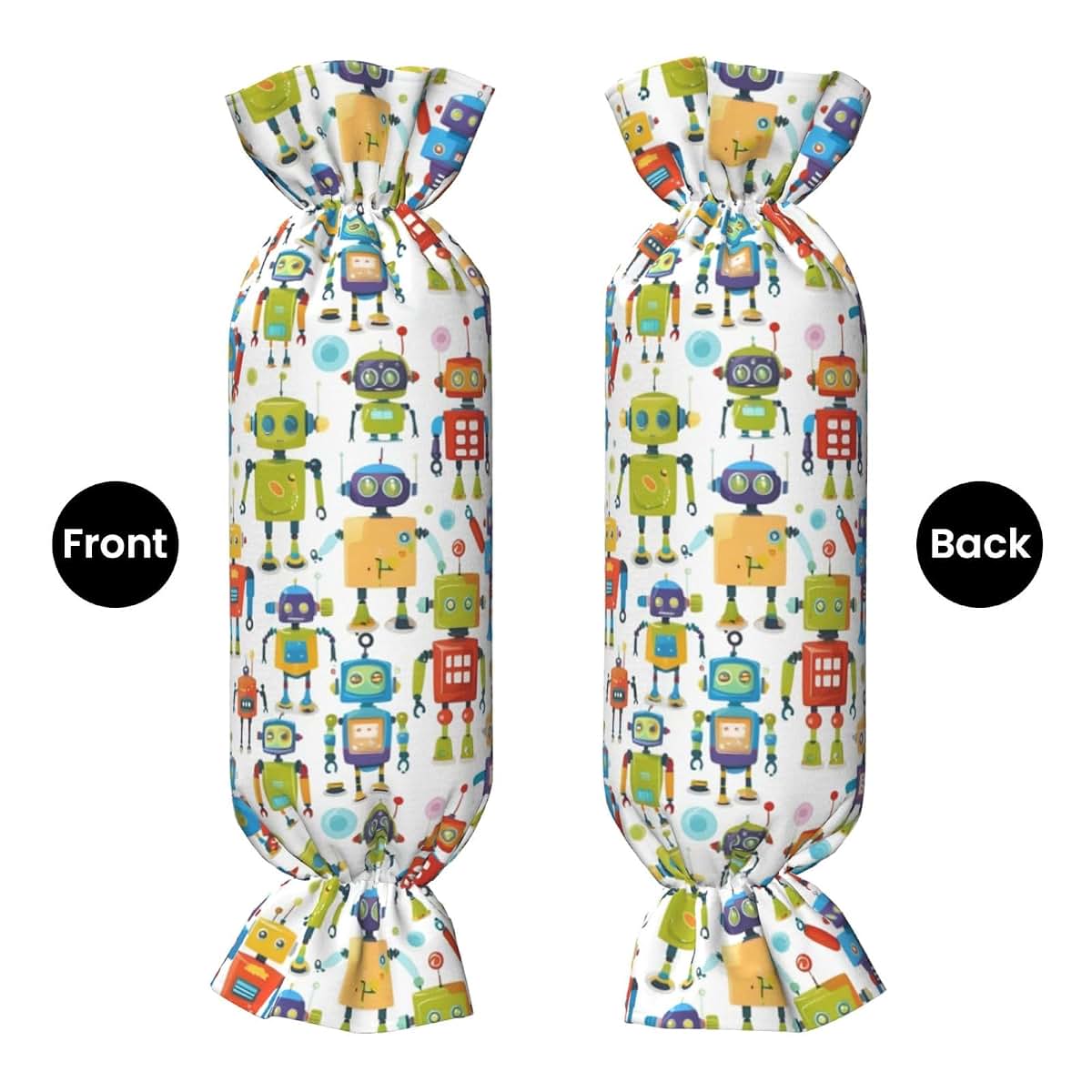 Bkdogkt Cartoon Robot Print Candy Cylindrical Pillow (photo 3)