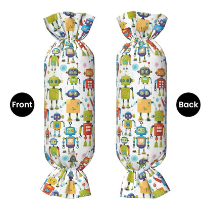 Bkdogkt Cartoon Robot Print Candy Cylindrical Pillow (photo 3)