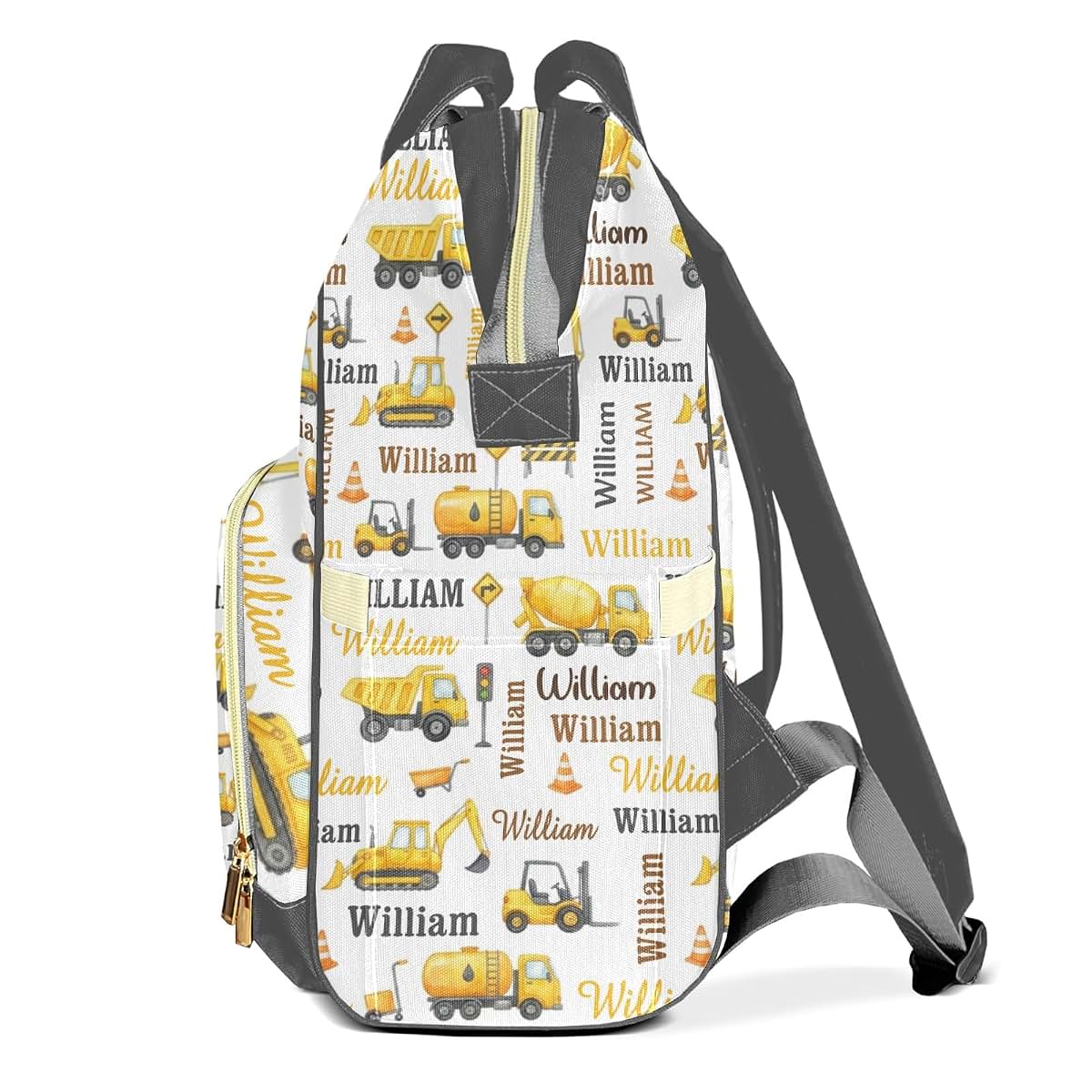 Joyestore Custom Construction Trucks Diaper Backpack Mom Baby Bag for New Parent Gift (photo 3)