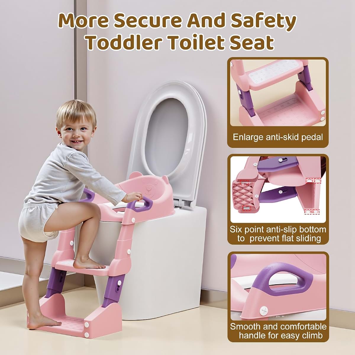 BabyOneStop 3-In-1 Toddler Potty Training Seat With Step Stool Ladder