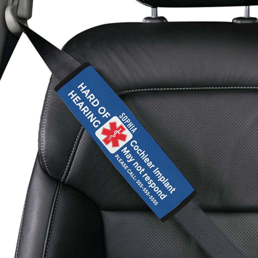 26Thelia Personalized Hard of Hearing Condition Alert Seat Belt Cover
