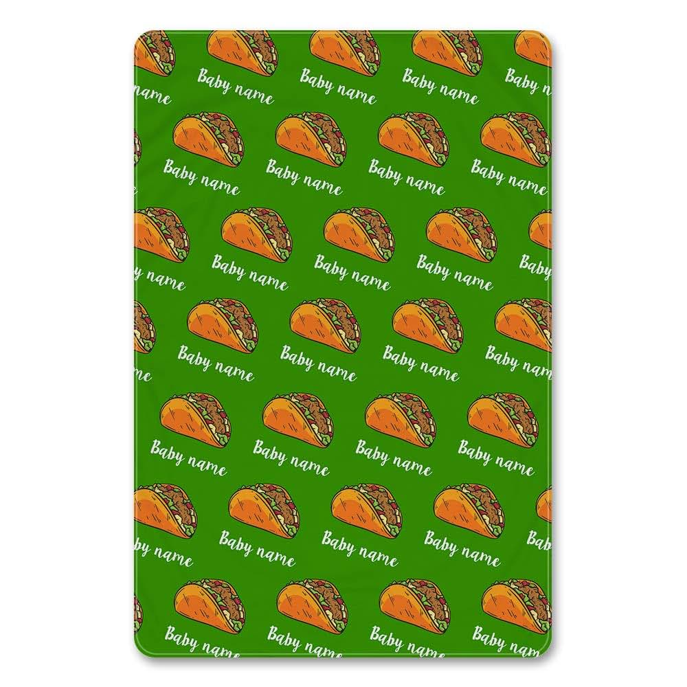 NICTIMEID Funny Taco Custom Throw Blanket With Baby Name (photo 2)