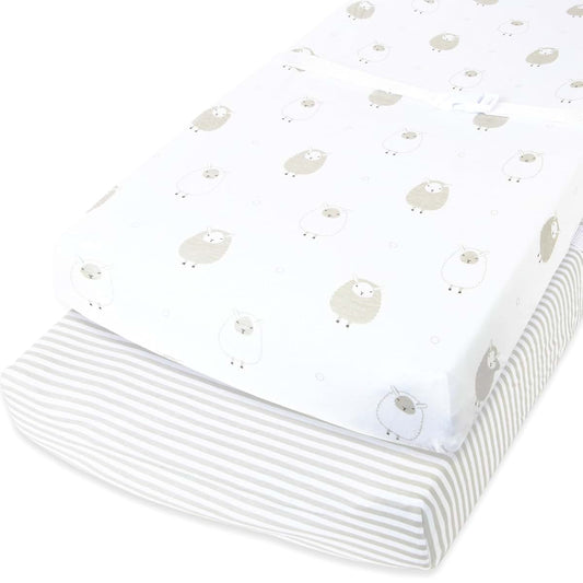 Cuddly Cubs Changing Pad Covers – 2 Pack – Snuggly Soft Plush Cotton Changing Table Covers for Boy, Girl – Fits