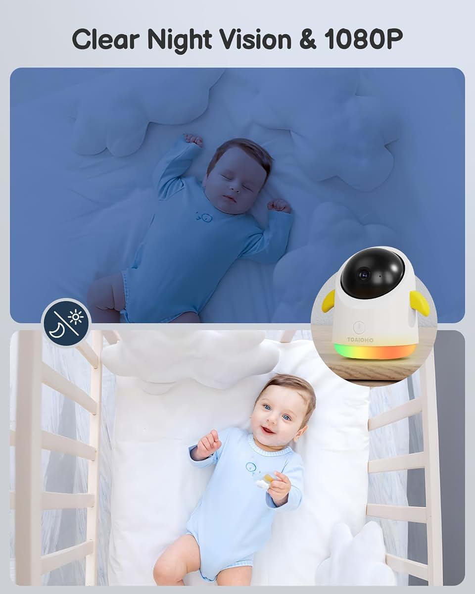 Baby Monitor with Camera and Audio, WiFi/No WiFi, 4.3" Screen, 1080P Night Vision