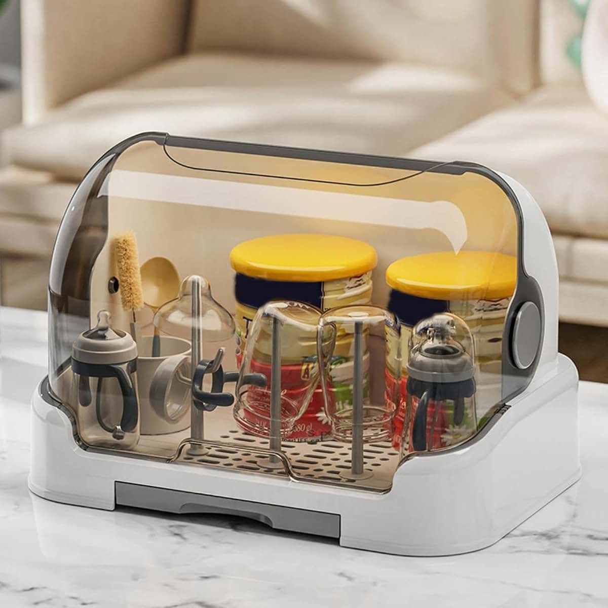 Rrlihjgu Baby Bottle Drying Rack With Lid And Storage Box