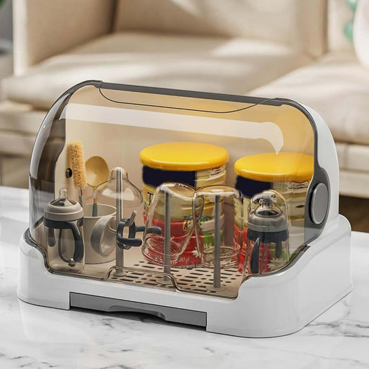 Rrlihjgu Baby Bottle Drying Rack With Lid And Storage Box