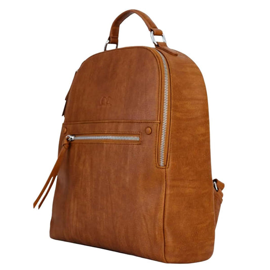 CC Citi Collective Citi Collective Mira Mini Diaper Bag – Vegan Leather, Vintage Tan, Durable and Lightweight Travel
