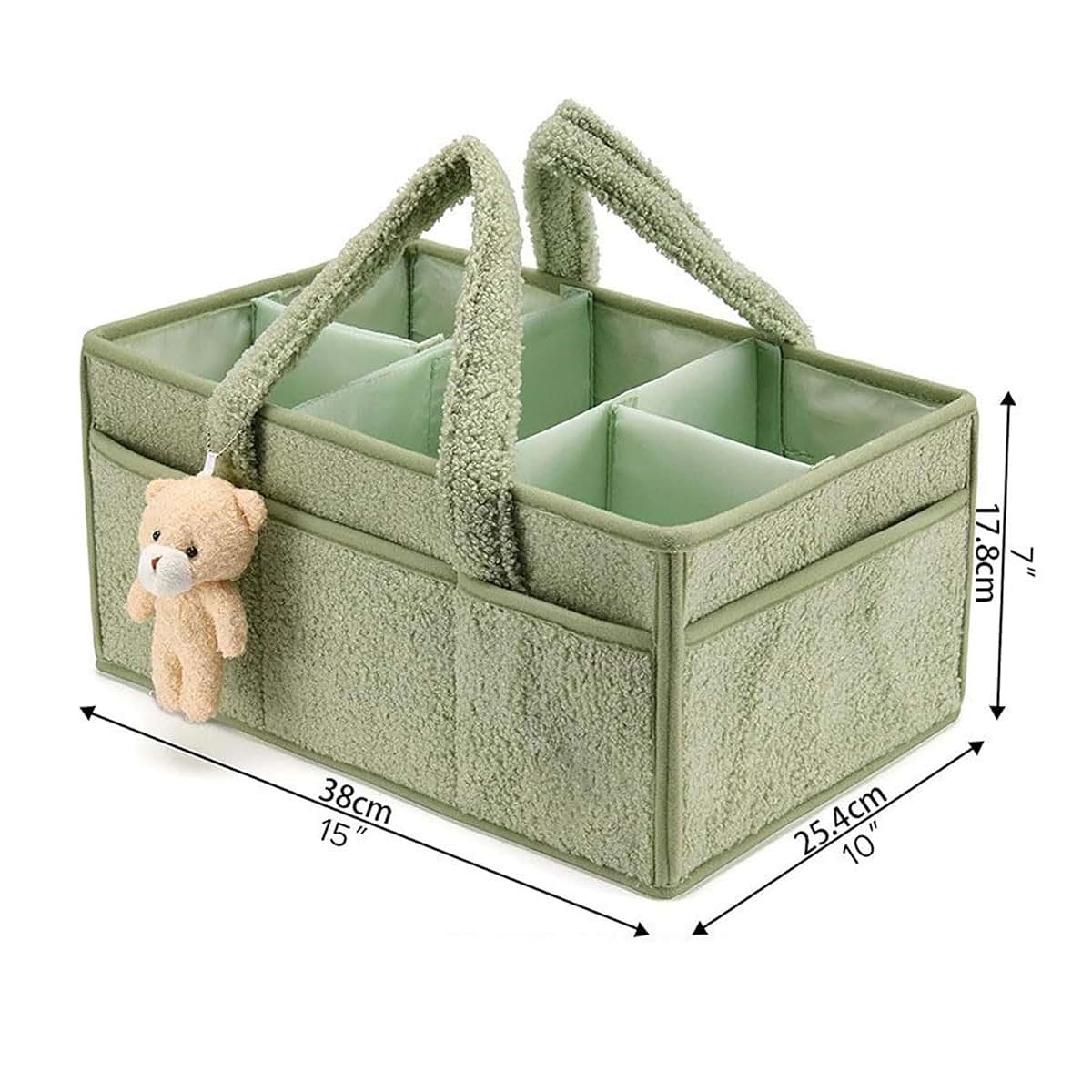 PLOVEGIFT Custom Plush Baby Storage Basket, Personalized Diaper Caddy (photo 2)