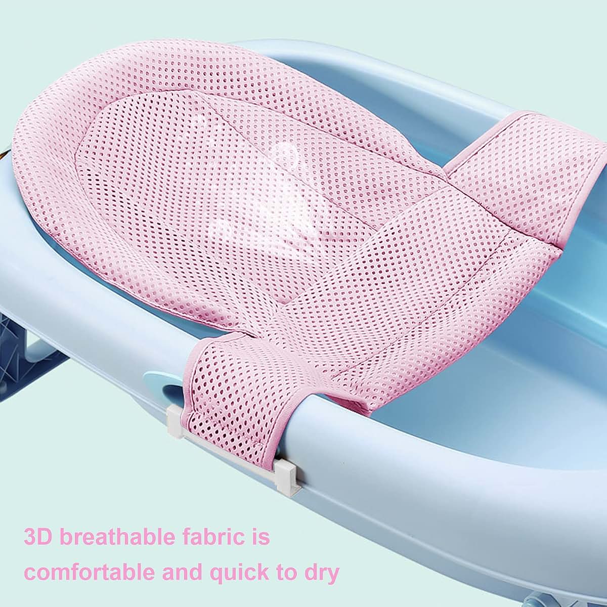 RUIXIA Universal Adjustable Baby Bath Tube Support Mesh Net Soft Breathable Infants Shower Pad Bathing Mat 4-Points (photo 3)